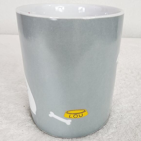 Fringe "Lou" Bulldog Feathered Cap Grey Ceramic Coffee Mug Microwave DW Safe - Picture 4 of 7